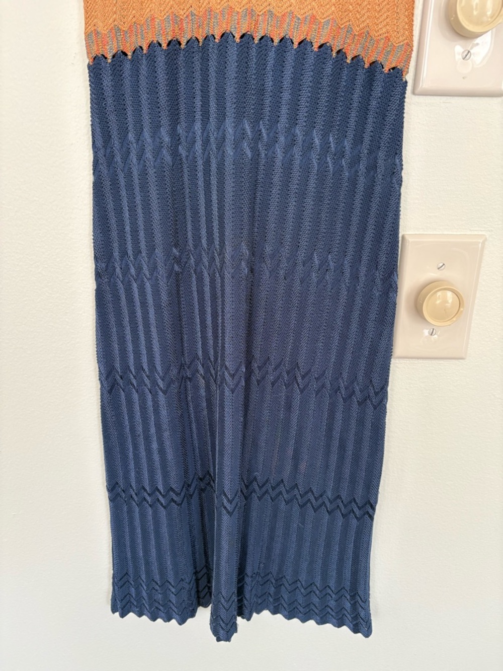 M Missoni || Knit Tank Dress Zig Zag Chevron Blue Orange Peach US 2 - Picture 4 of 13